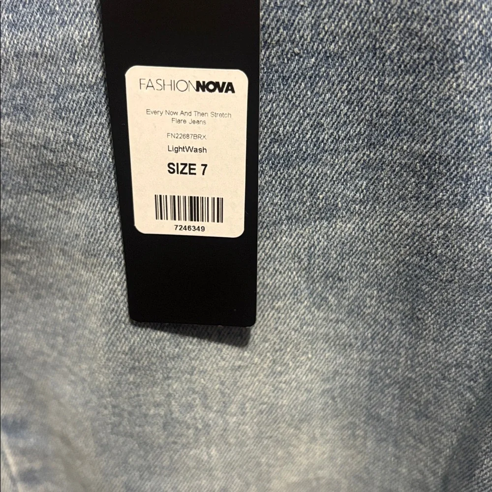 Fashion Nova Light Blue Flare Jeans - Picture 3 of 6